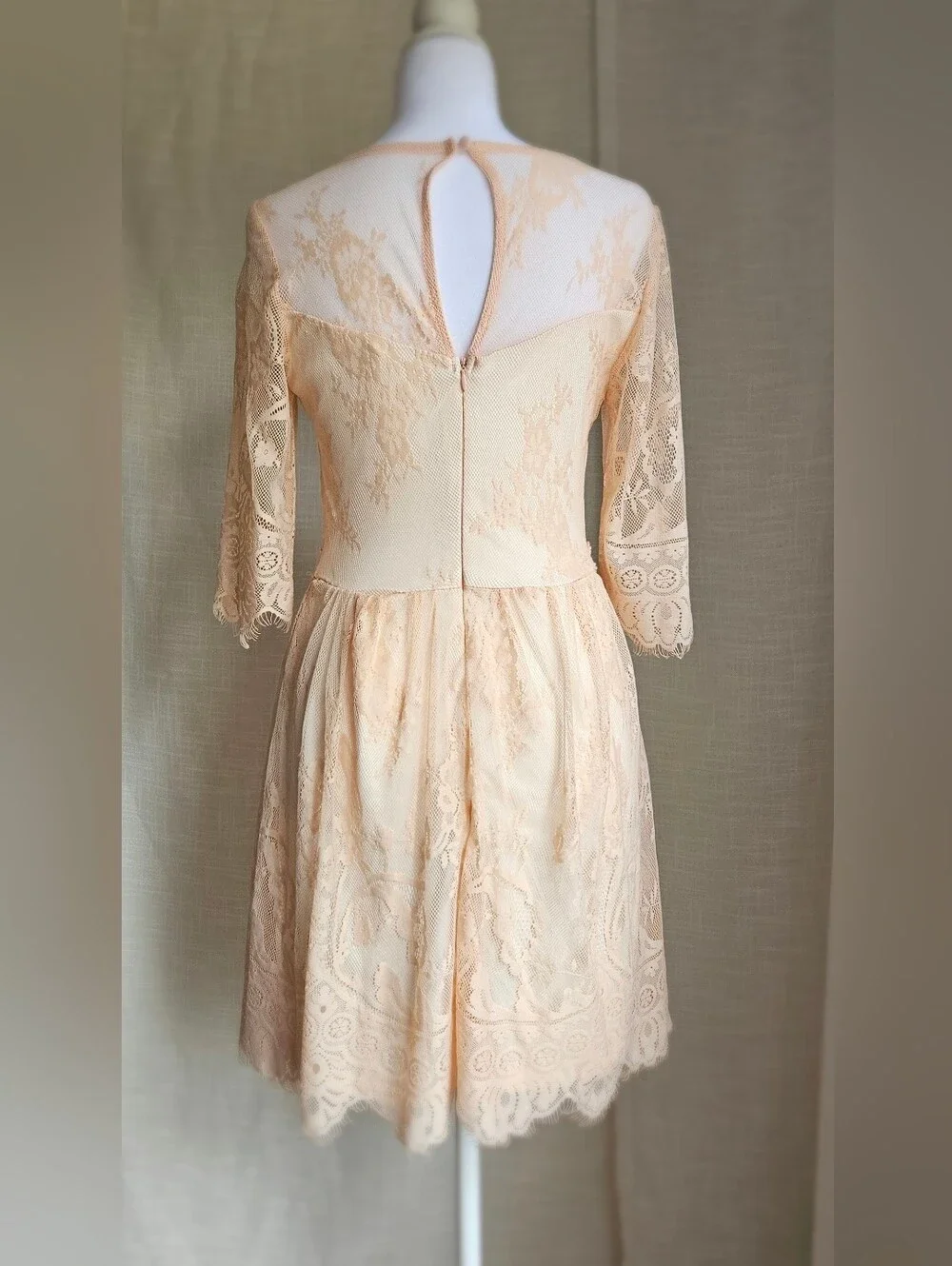​Soieblu Peach Lace Dress - NWOT - Size S - Romantic Boho Mini Dress - Picture 5 of 15